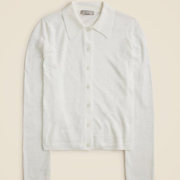 J. Crew Collared button-up sweater in linen Size XS - Picture 1 of 9